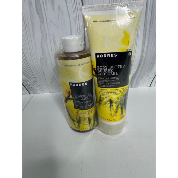 KORRES VANILLA GUAVA Set 2 Body Butter Shower Gel SEALED NEW - Picture 1 of 4